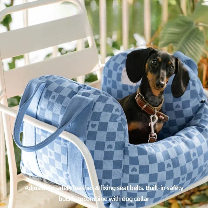 Pet Dog Portable Car Seat Central Control Nonslip Dog Carriers Safe Car Armrest Box Booster Kennel Bed for Small Dog Cat Travel