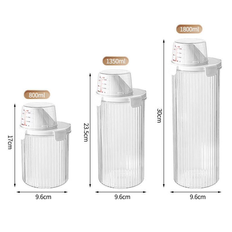 800/1350/1800ml Pet Food Storage Container Dog Food Sealed Jar with Measuring Cup Dog Treat Storage Box Dog Accessories