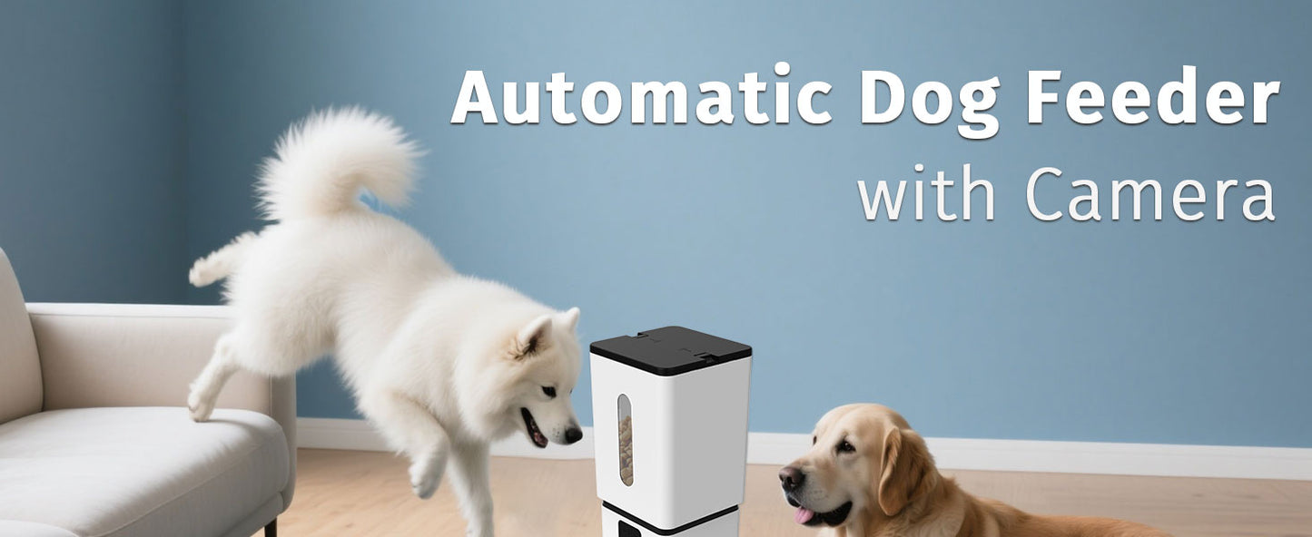 Automatic Dog Feeder Breed with Camera - 12L/50 Cups 5G WiFi App Control Dog Food Dispenser, , HD 1080P Video with Night Vision