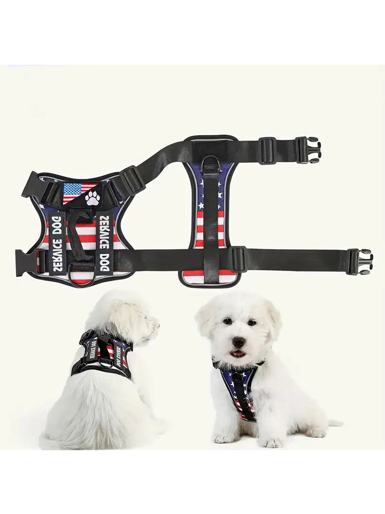 Dog Harness And Leash Set, Escape Proof No Pull Dog Vest Harness With Reflective Dog Walking Traction Rope