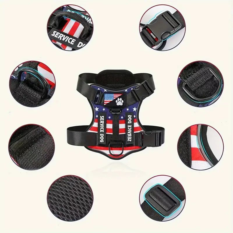 Dog Harness And Leash Set, Escape Proof No Pull Dog Vest Harness With Reflective Dog Walking Traction Rope