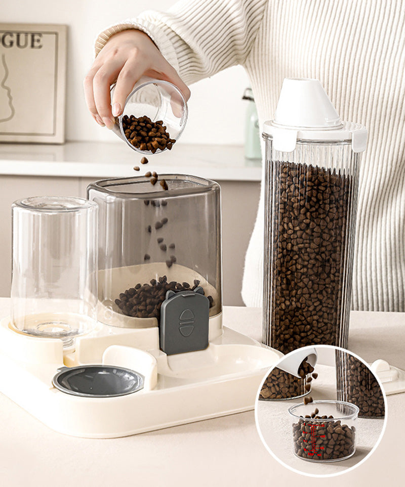 800/1350/1800ml Pet Food Storage Container Dog Food Sealed Jar with Measuring Cup Dog Treat Storage Box Dog Accessories