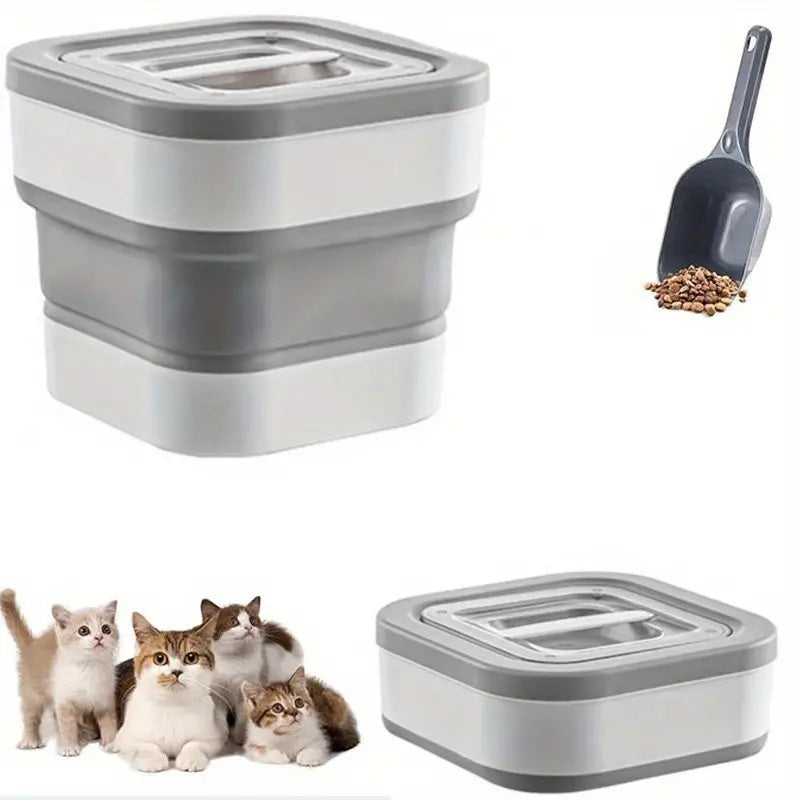 Food Storage Container Collapsible Dog Food Container with Sealing Lid, Suitable for Dry Food for Dogs, Cats Other Pet Foods