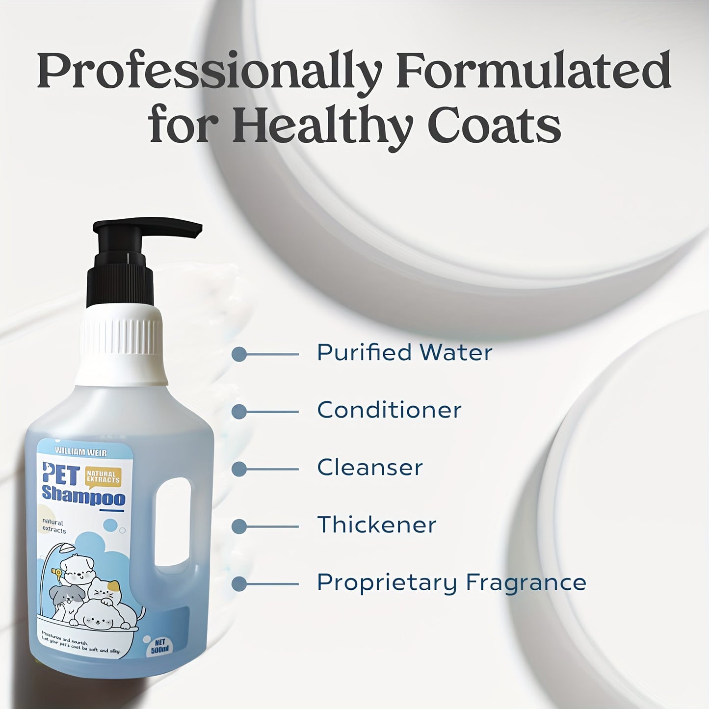 Pet Bath Gel,Pet Shampoo,Cat and Dog Bath Gel,Gentle Soothing Formula,Suitable for Cats and Dogs,Cares for Pet Hair Health,500ml