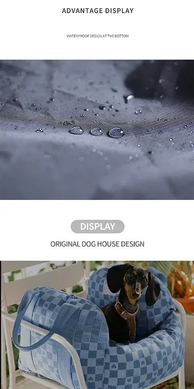 Pet Dog Portable Car Seat Central Control Nonslip Dog Carriers Safe Car Armrest Box Booster Kennel Bed for Small Dog Cat Travel