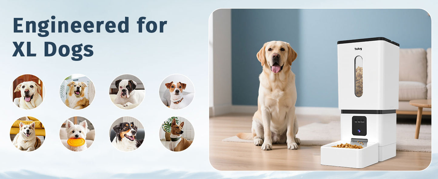 Automatic Dog Feeder Breed with Camera - 12L/50 Cups 5G WiFi App Control Dog Food Dispenser, , HD 1080P Video with Night Vision