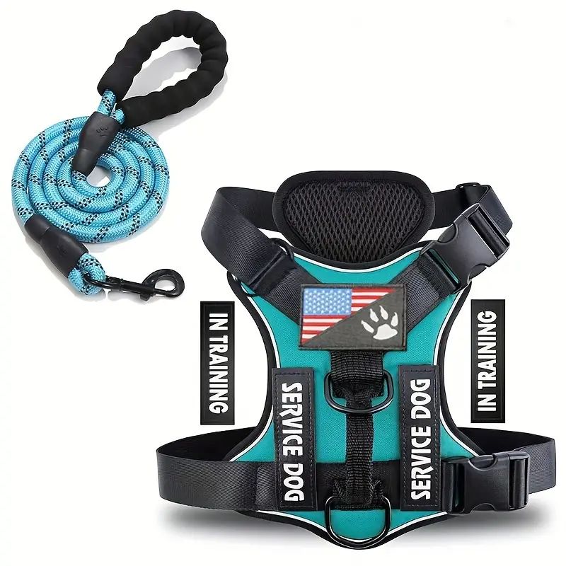 Dog Harness And Leash Set, Escape Proof No Pull Dog Vest Harness With Reflective Dog Walking Traction Rope