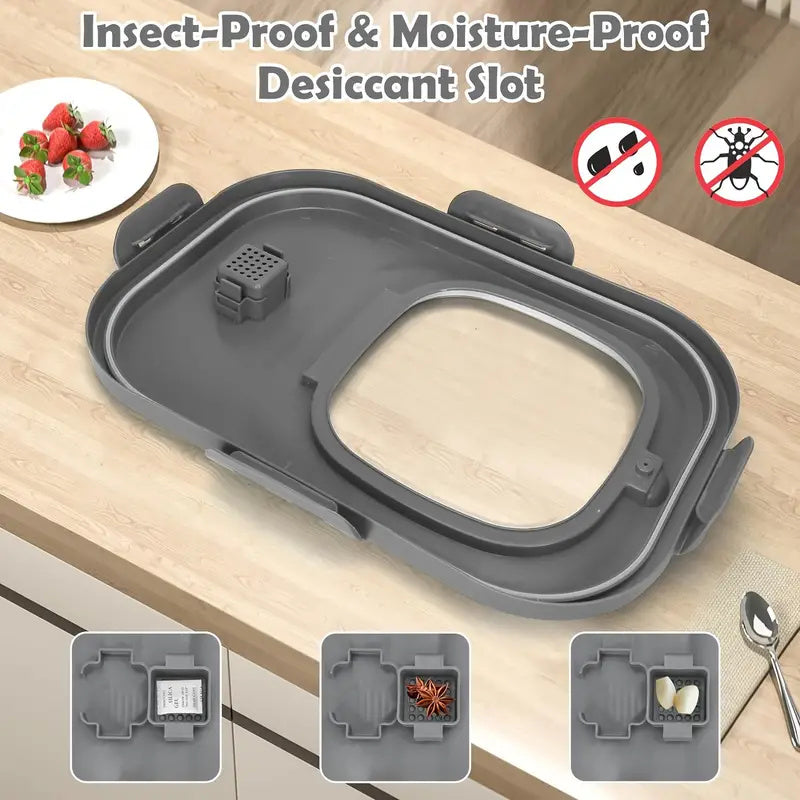 Food Storage Container Collapsible Dog Food Container with Sealing Lid, Suitable for Dry Food for Dogs, Cats Other Pet Foods