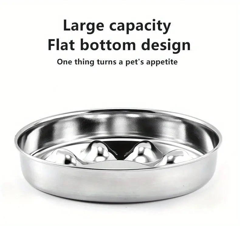 Premium Stainless Steel Pet Bowl Cervical Spine Protection for Dogs & Cats Pet Choke and Choke Prevention Slow Food Bowl