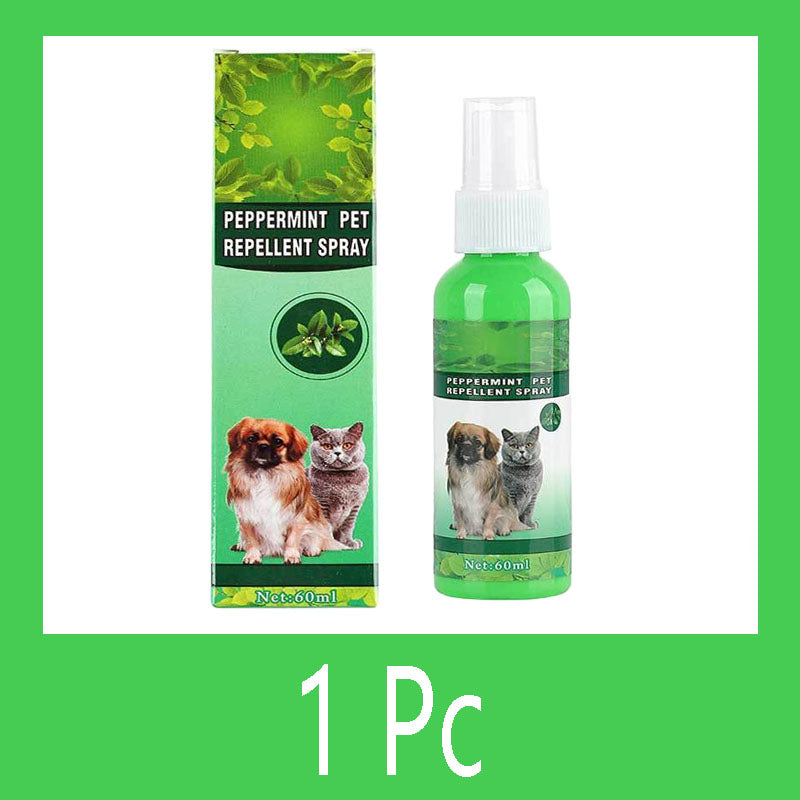 60ml Natural Pet Care Topical Flea&Tick Spray for Dogs&Cats with Fresh Fragrance Peppermint Oil and Eugenol